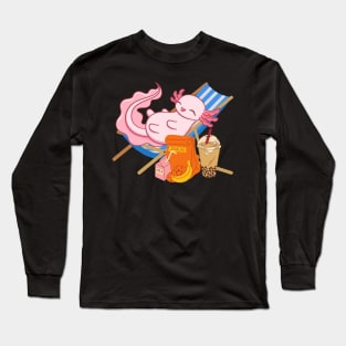 Sweet chilling Axolotl Mexican walking fish Long Sleeve T-Shirt